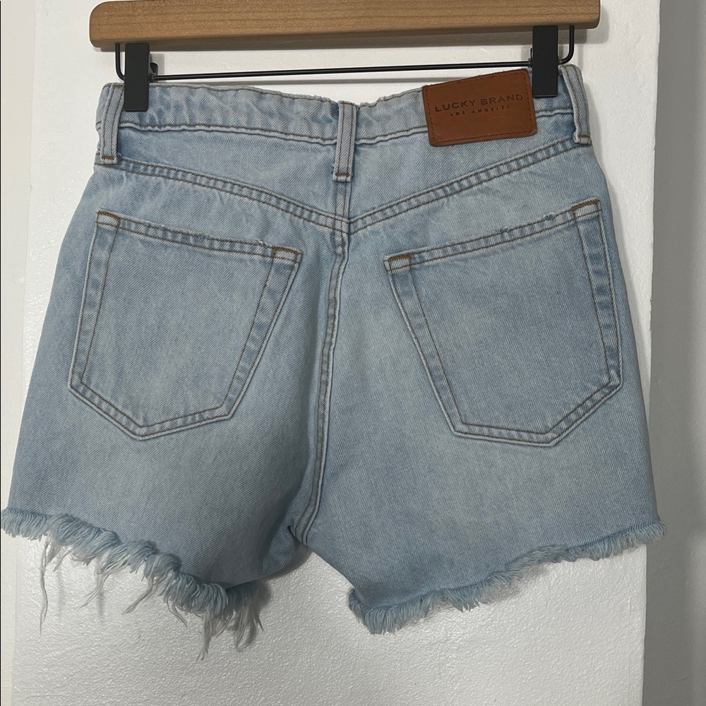 Lucky Brand Light Blue Frayed Jean Shorts - Picture 5 of 10